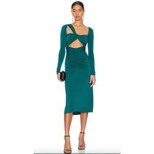 NWT Tularosa Eloise Midi Dress Tularosa Emerald‎ Green XS Wedding Guest